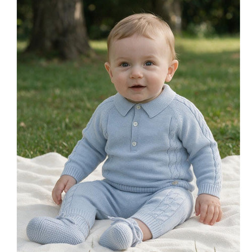 Martin Aranda - Blue Sweater Cable Knit Set
