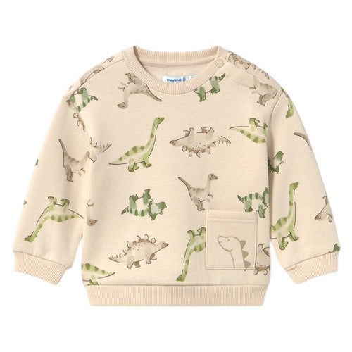 Mayoral - Lt Taupe Dino Sweatshirt