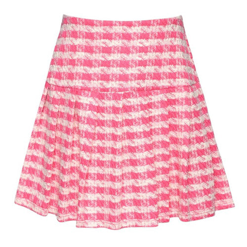 Hannah Banana - Pink & Ivory Plaid Skort