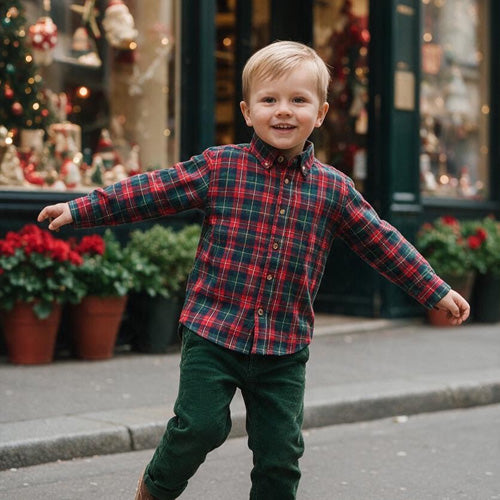 Cotton Kids - Holiday Plaid Shirt