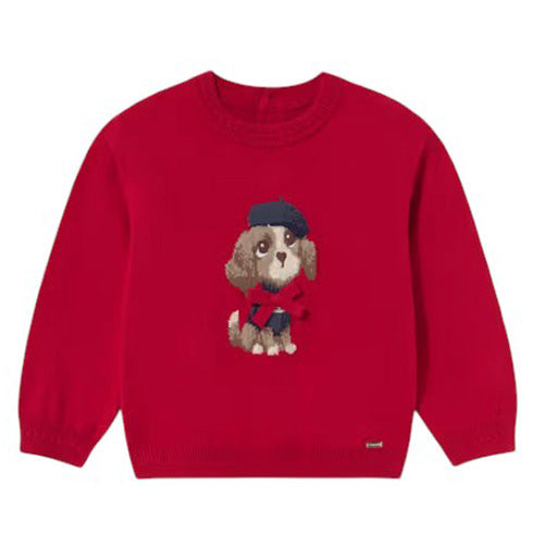 Mayoral - Red Sweater with Parisian Dog