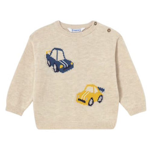 Mayoral -Stone Car Intarsia Sweater