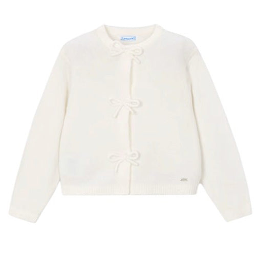 Mayoral - Winter White Bow Cardigan