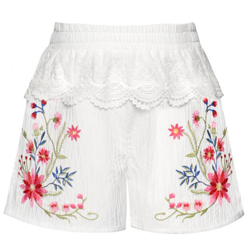 Hannah Banana White Embroidered Short