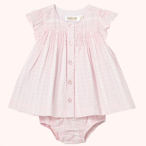 Mayoral Pink Daisy Dress & Bloomers