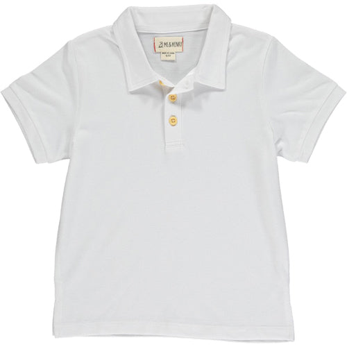 Me & Henry White Pique Polo Shirt