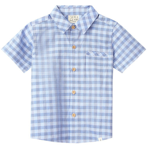 Me & Henry Dark Newport Chambray Blue Plaid Shirt - arriving soon