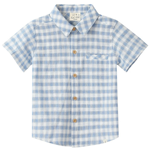 Me & Henry Blue and White Plaid Shirt - SALE