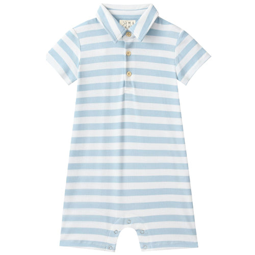 Me & Henry Drift Pale Chambray & White Stripe Romper