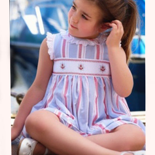 Deolinda "Seaside" Anchor Smocked Dress