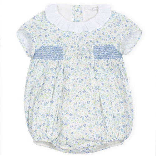 Dr. Kid - DK165-080 - Blue & Green Floral Smocked Bubble