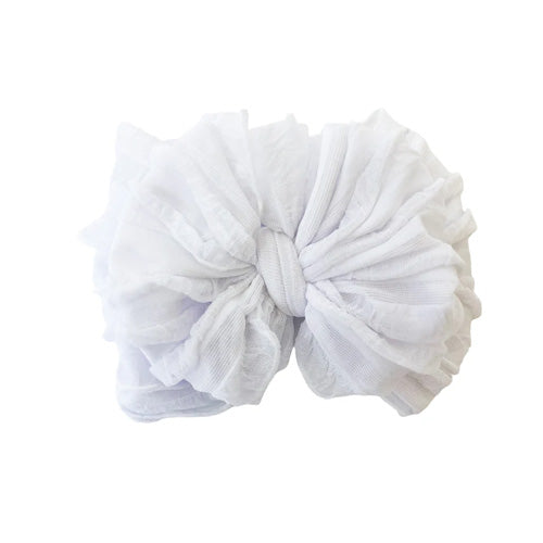 RR - RH White Ruffle Headband